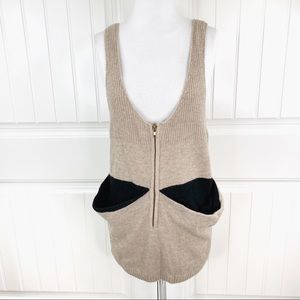 Beulah Light Brown Knit Tank Tunic or Mini Dress